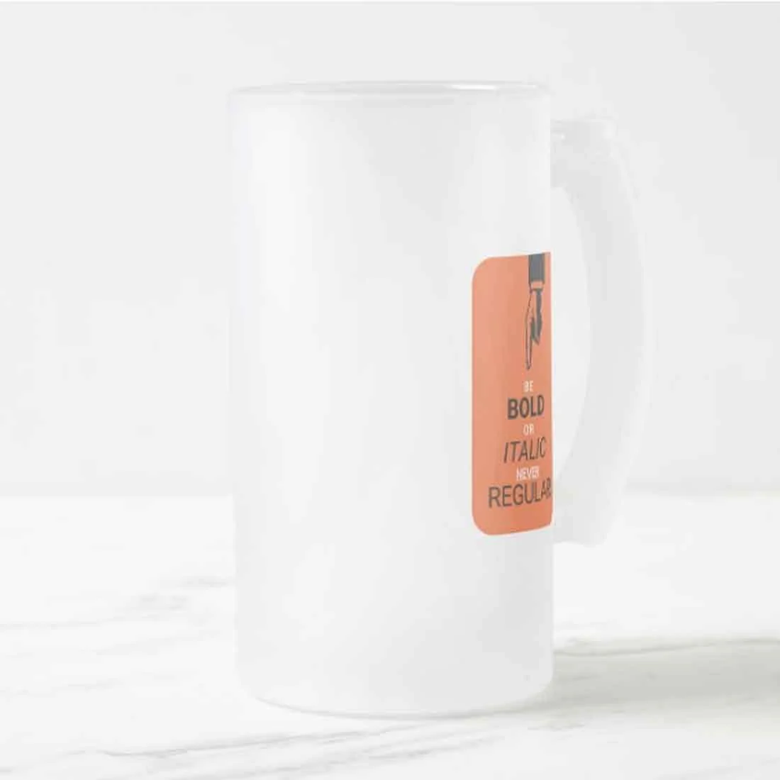 White 16oz Beer Mug - Be Bold - Image 3