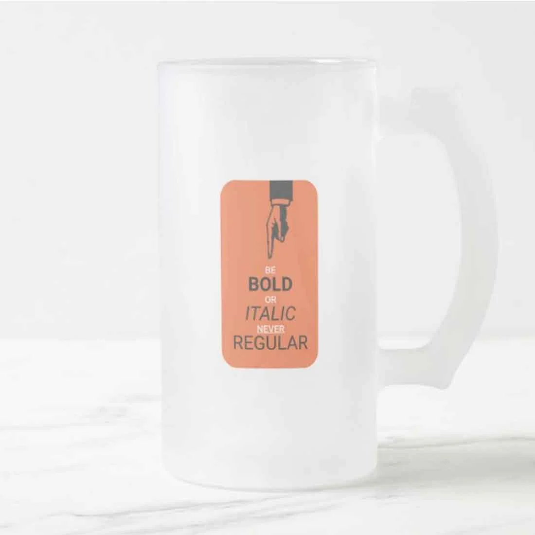 White 16oz Beer Mug - Be Bold - Image 4