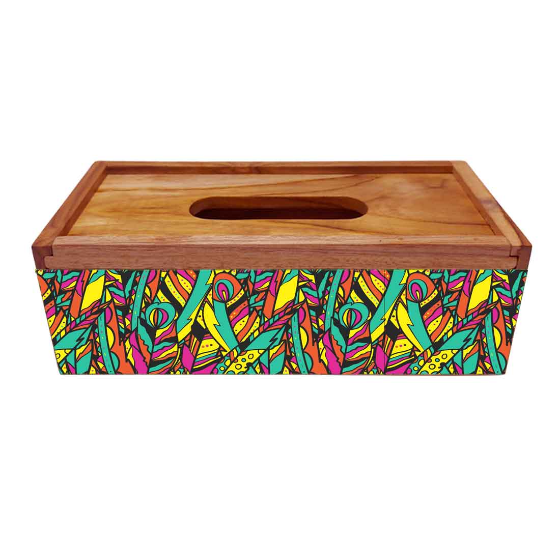 Wooden Tissue Box Cover Holder for Office Car - Multicolor - Image 4