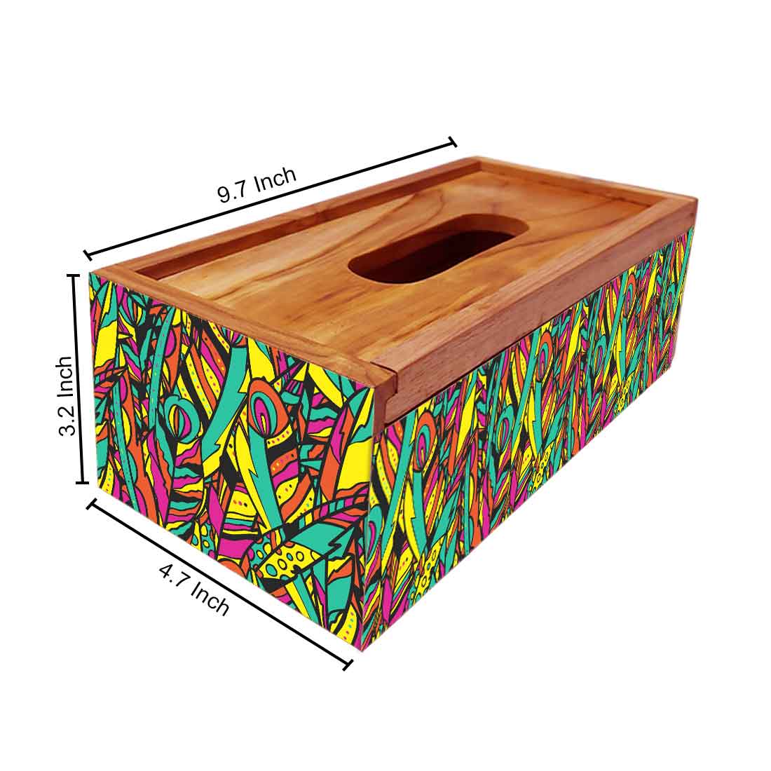 Wooden Tissue Box Cover Holder for Office Car - Multicolor - Image 5
