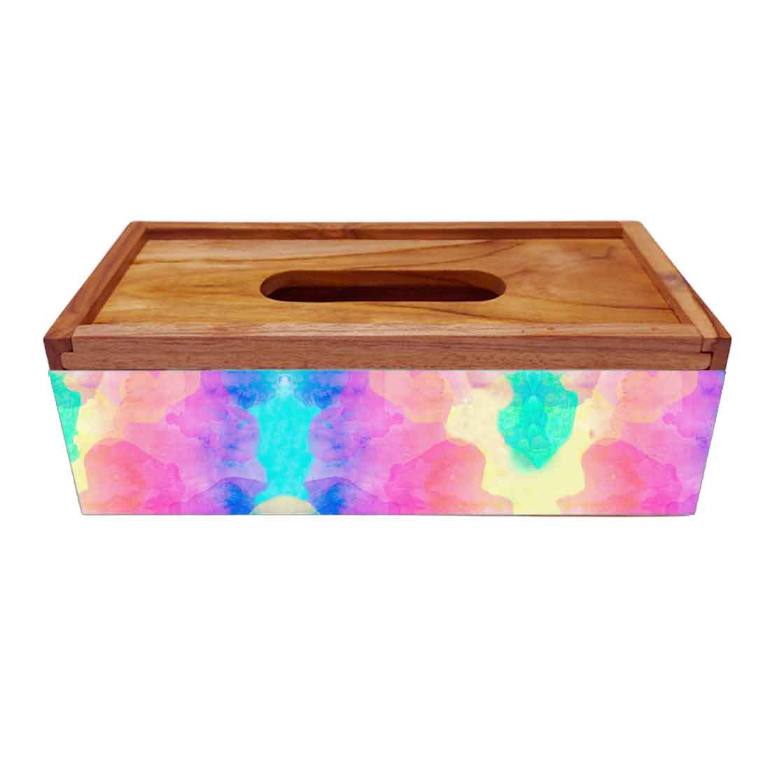 Wooden Designer Tissue Paper Holder for Bathroom - Watercolor - Image 4
