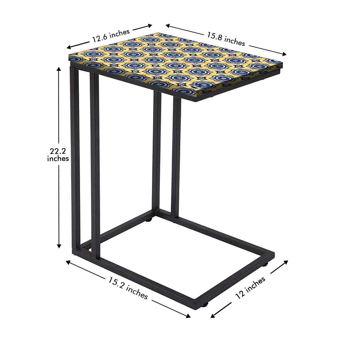 Modern Designer C Shaped Bedside Table for Sofa - Spanish - Image 7