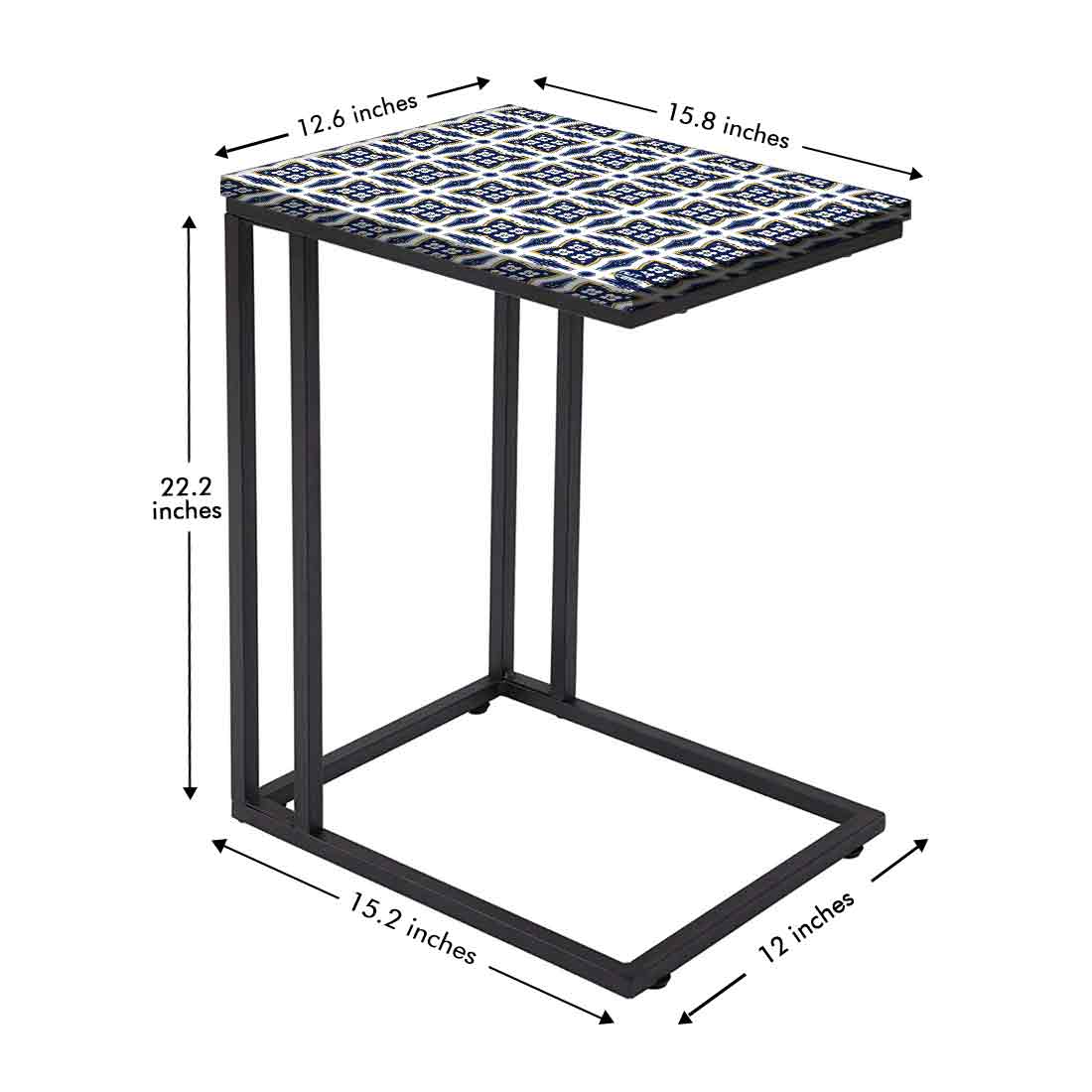Designer C Shaped Bedside Table for Laptop Work - Spanish - Image 7