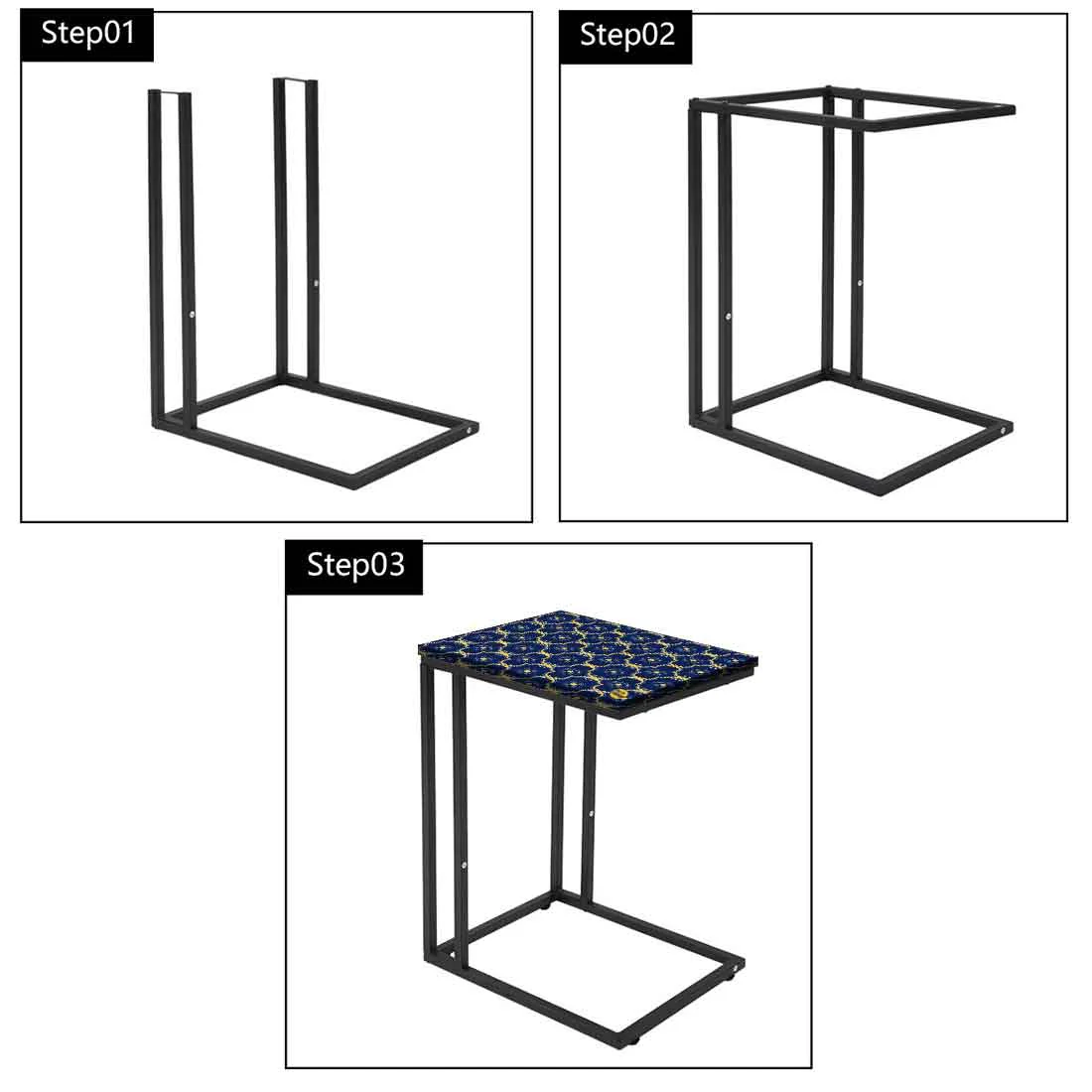 C Shaped Bedside Table for Study Desk - Spanish - Image 5