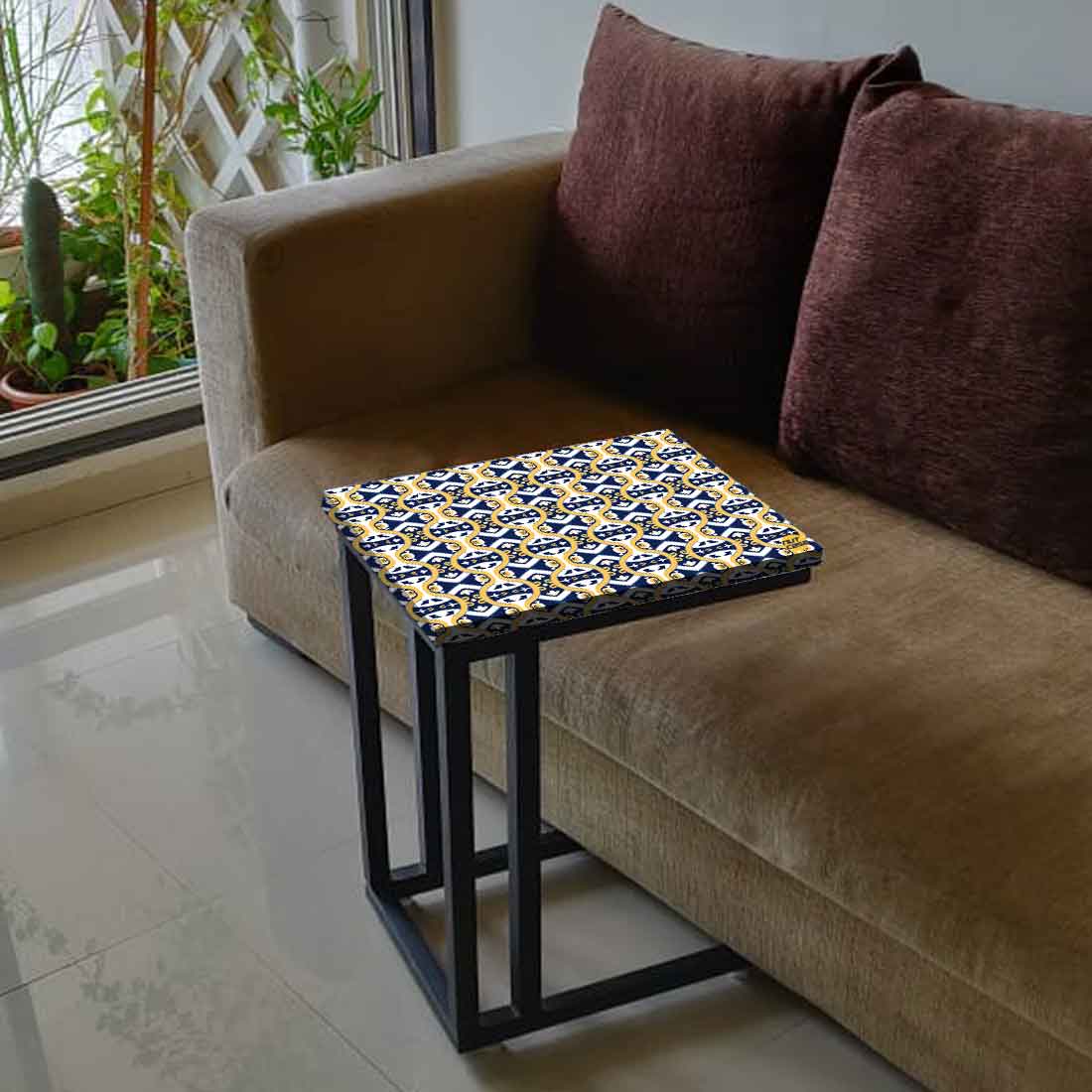 Designer C Shaped Bedside Table for Laptop Work - Spanish - Image 3