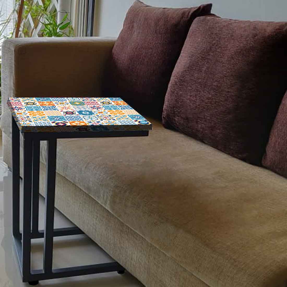 Designer C Shaped Living Room End Table for Sofa - Spanish