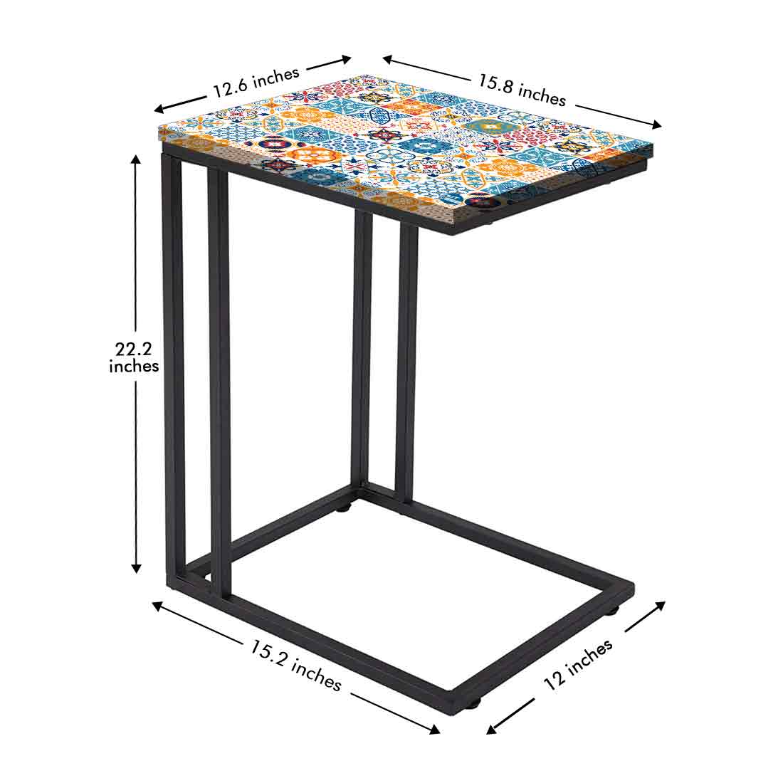 Designer C Shaped Living Room End Table for Sofa - Spanish - Image 7