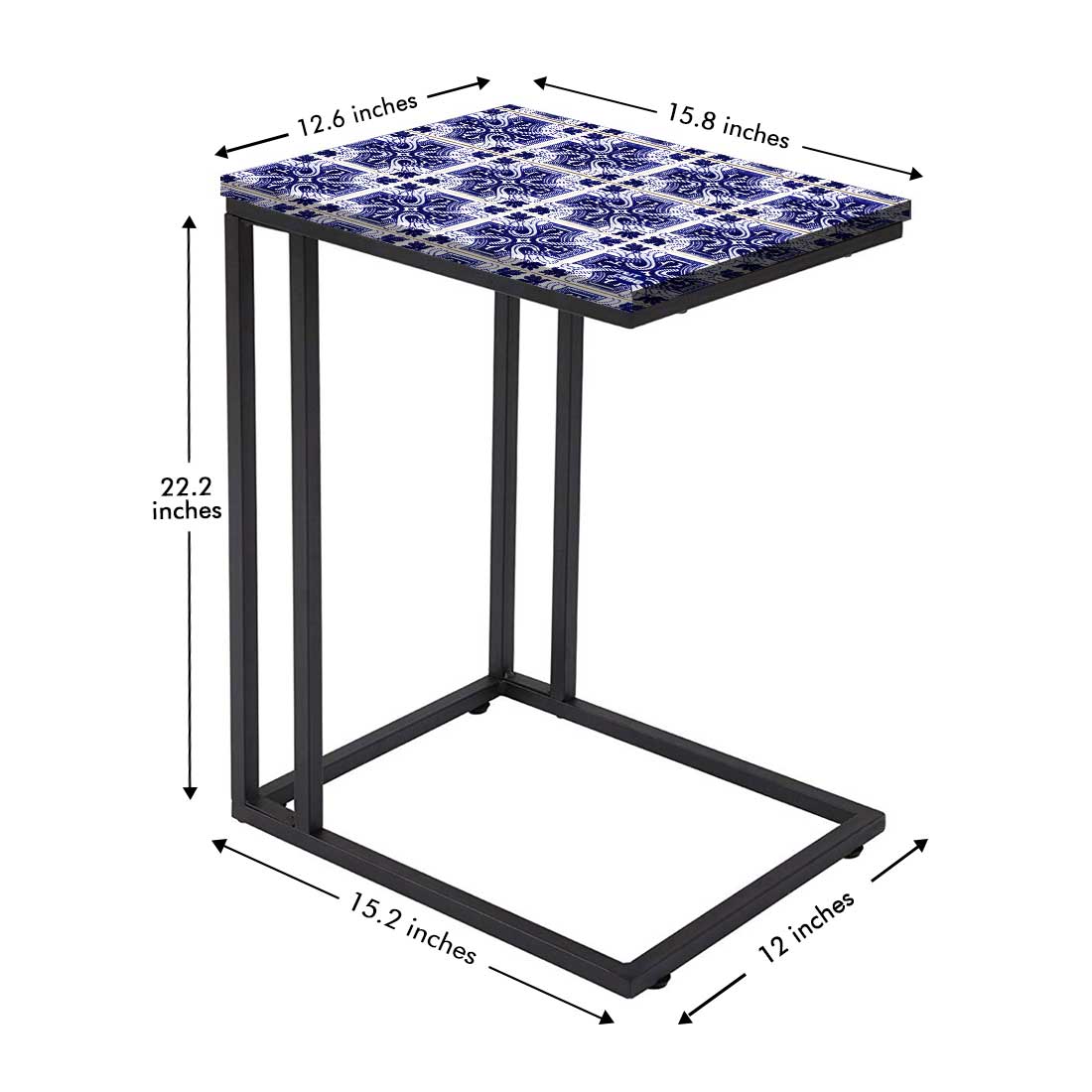 Designer C Shaped Living Room End Table for Sofa - Spanish - Image 7