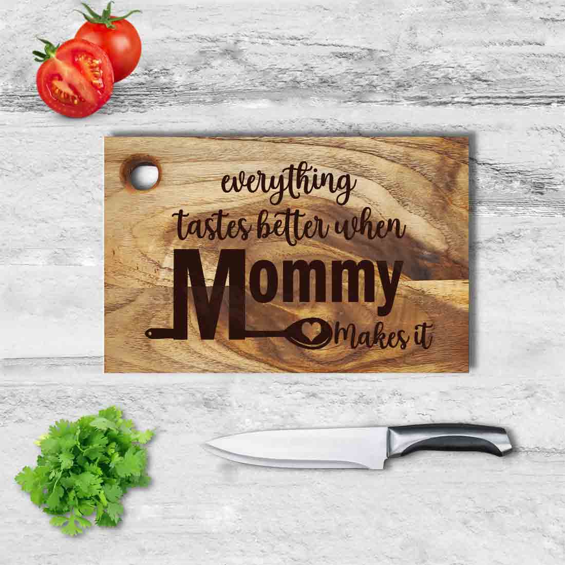Mother s Day Gift for Mom Unique Engraved Cutting Board Vegetable Chopping Stand - Mommy - Image 4
