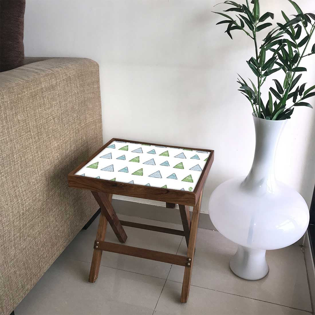 Folding Side Table - Teak Wood -Cute Mountain