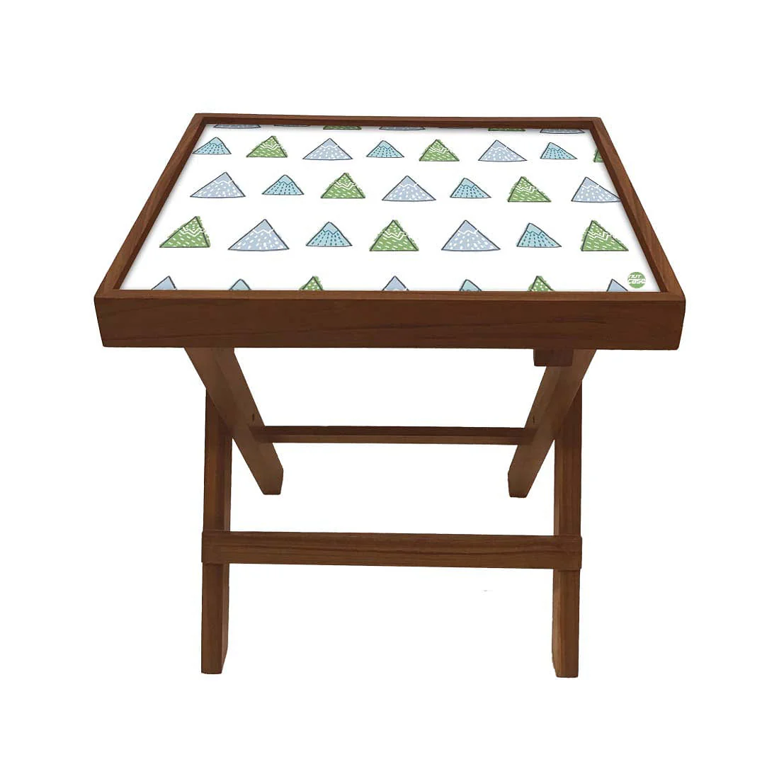 Folding Side Table - Teak Wood -Cute Mountain - Image 2