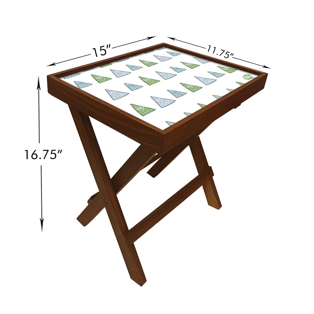 Folding Side Table - Teak Wood -Cute Mountain - Image 6