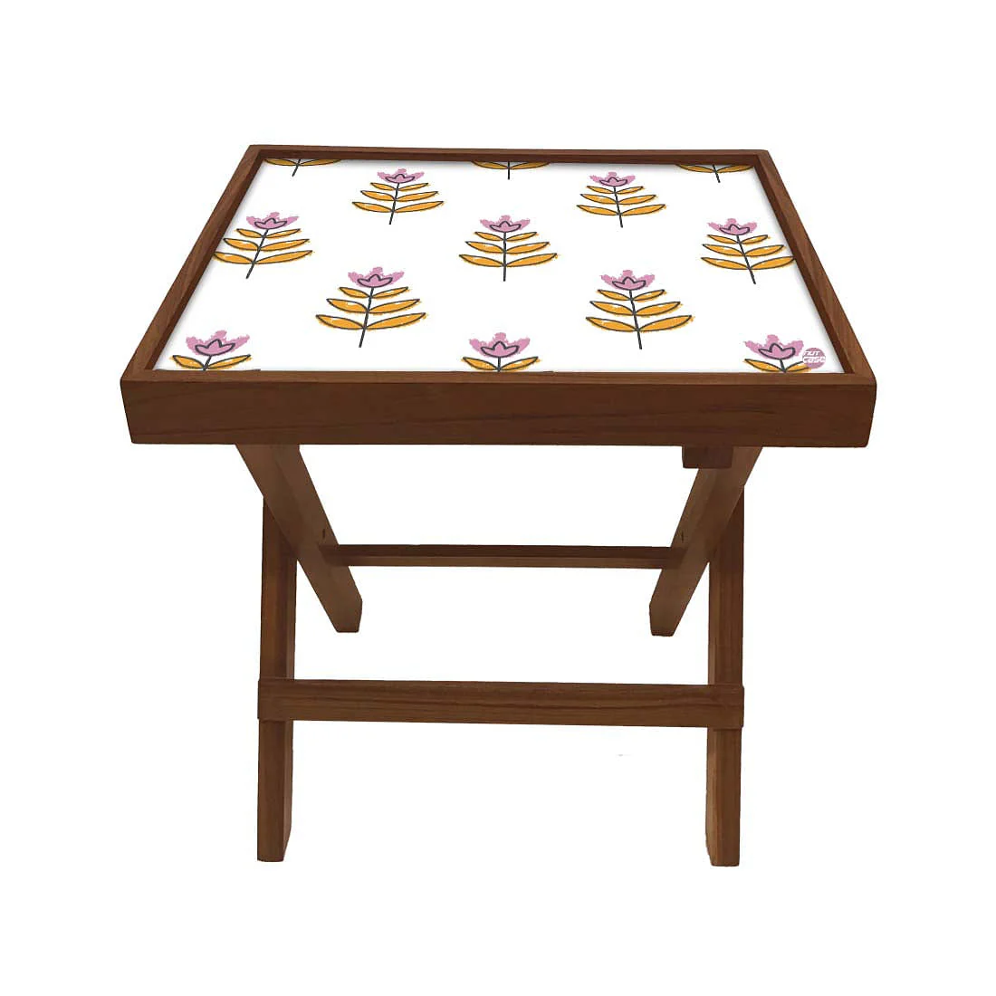 Nutcase Folding Side Table Adjustable - Teak Wood -Autumn - Image 2