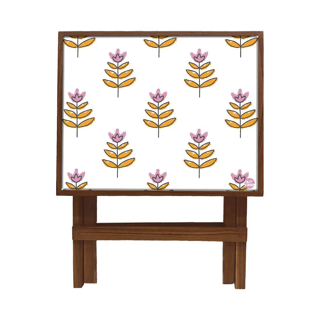 Nutcase Folding Side Table Adjustable - Teak Wood -Autumn - Image 4