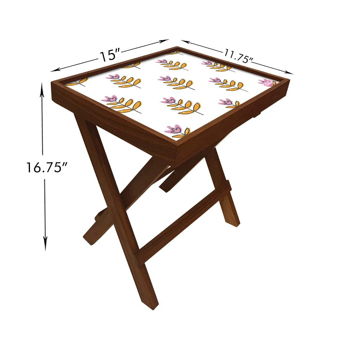 Nutcase Folding Side Table Adjustable - Teak Wood -Autumn - Image 6