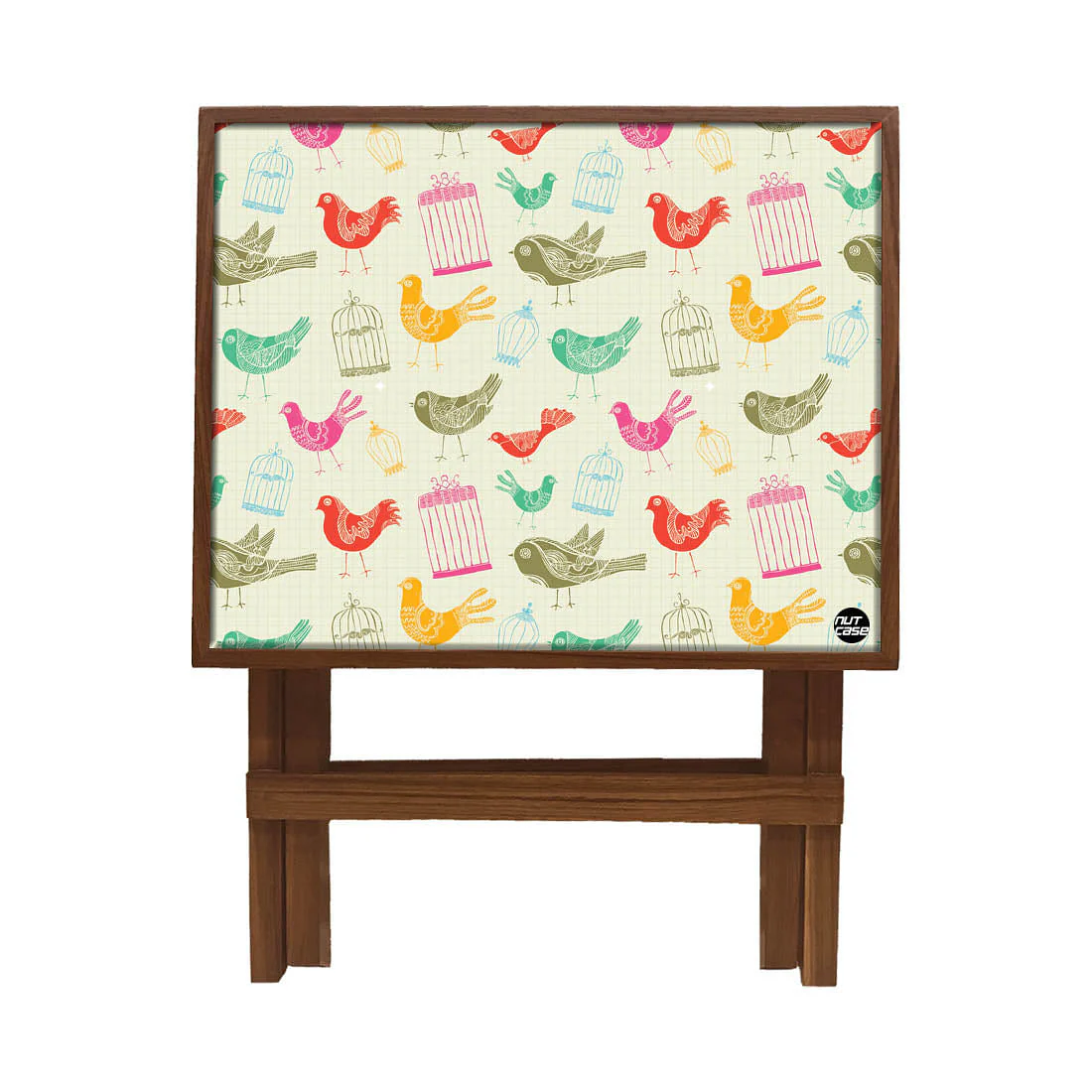 Folding Side Table - Teak Wood -Vintage Bird - Image 4