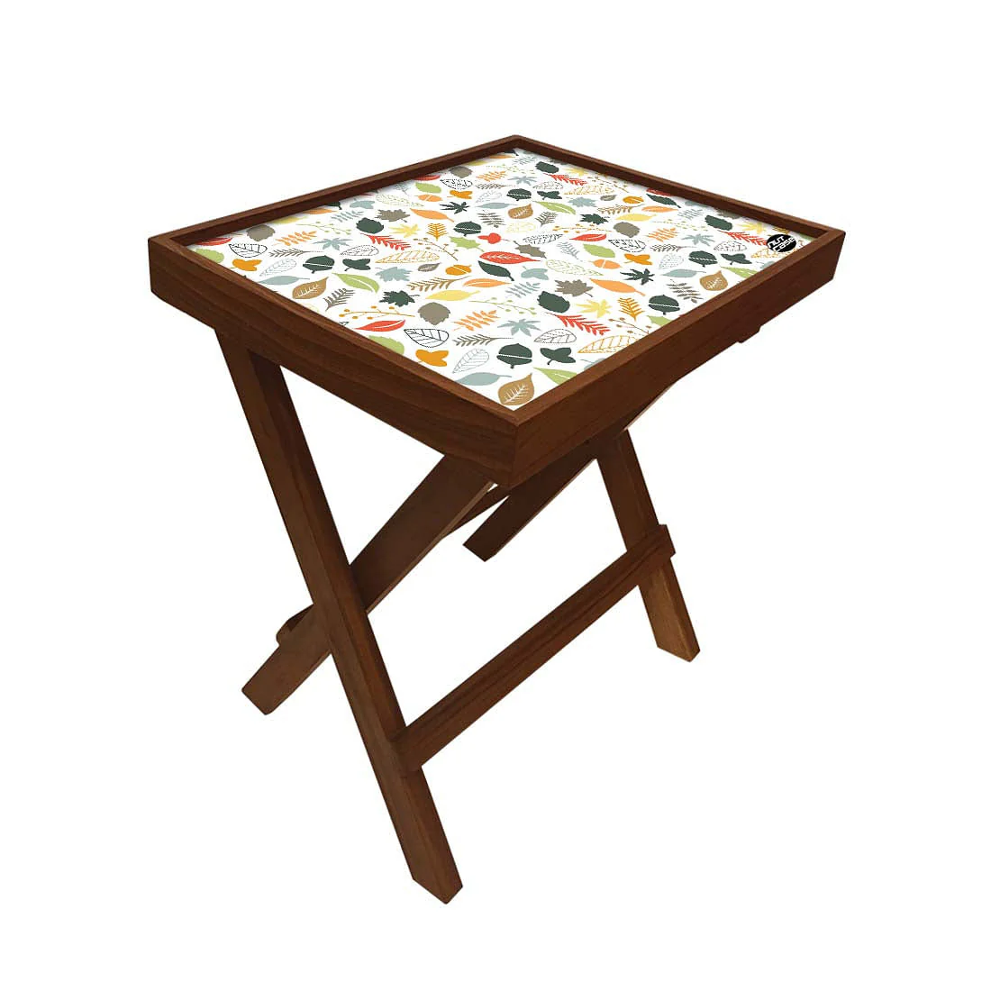 Folding Side Table - Teak Wood -Autumn Colors - Image 3