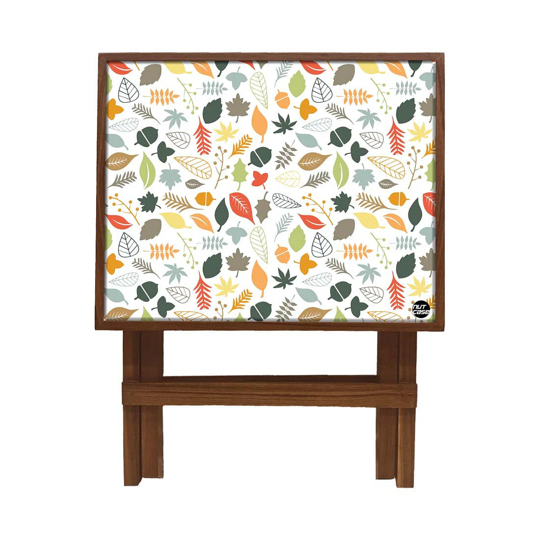 Folding Side Table - Teak Wood -Autumn Colors - Image 4