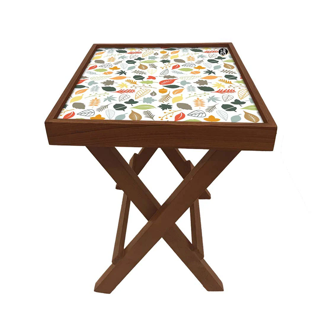 Folding Side Table - Teak Wood -Autumn Colors - Image 5