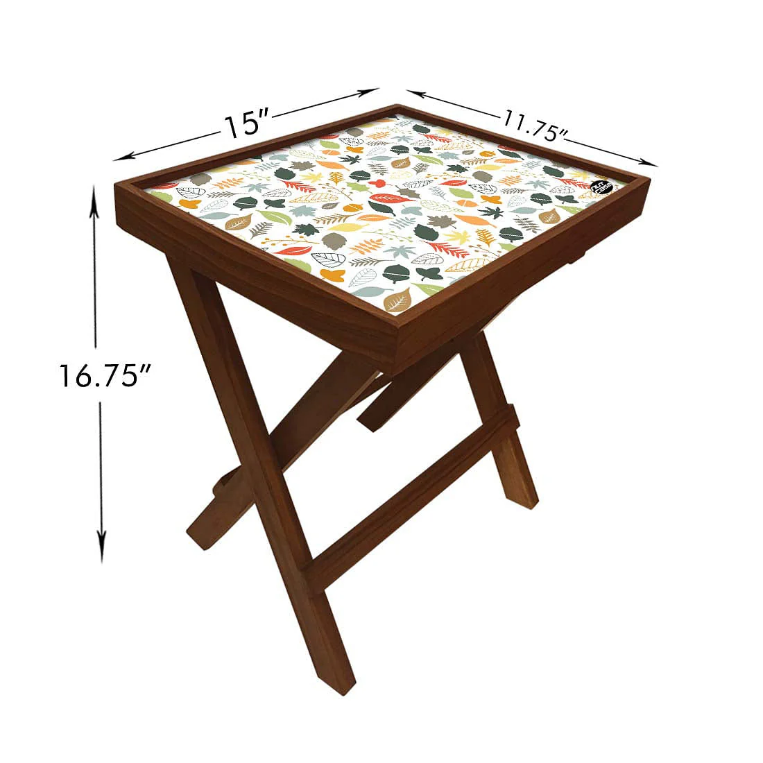 Folding Side Table - Teak Wood -Autumn Colors - Image 6