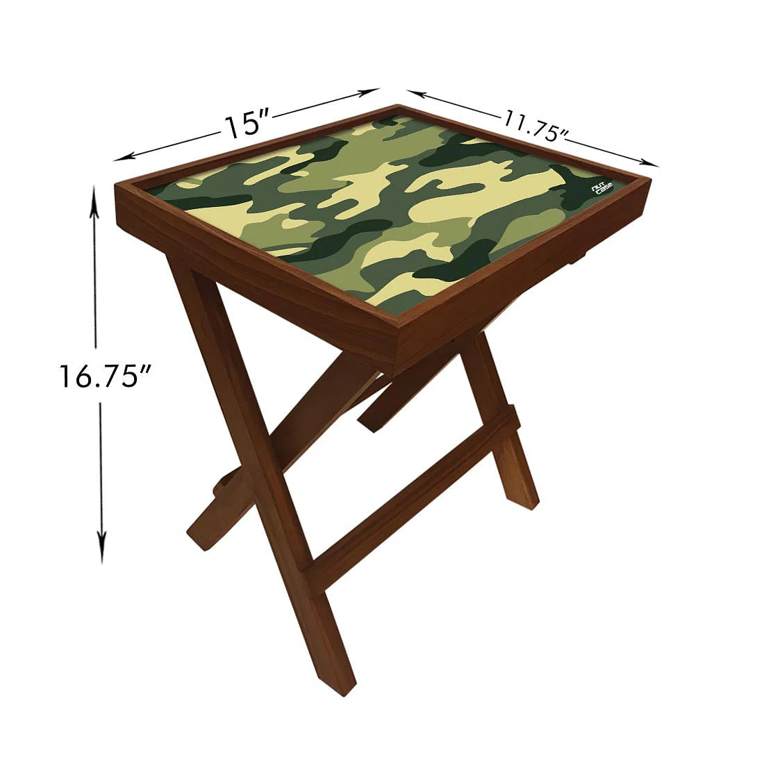 Folding Side Table - Teak Wood - Army - Image 5