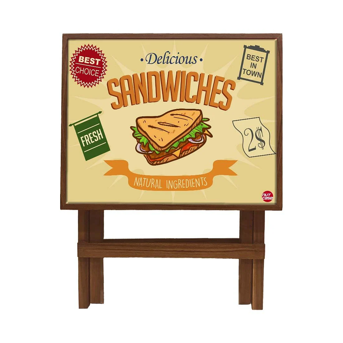 Folding Side Table - Teak Wood - Sandwiches - Image 4