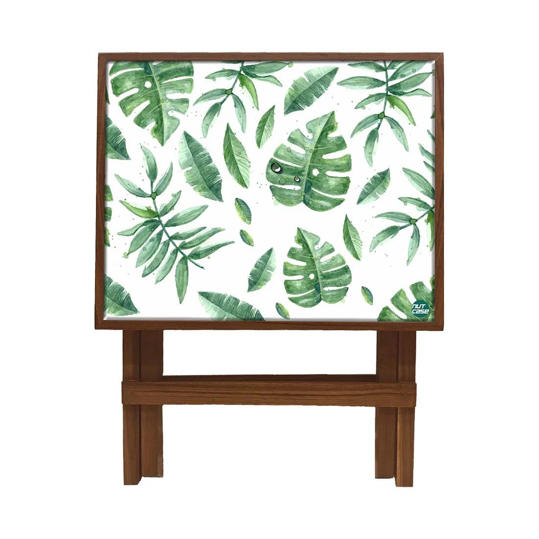 Folding Side Table - Teak Wood - Beautiful Leaves - Image 4