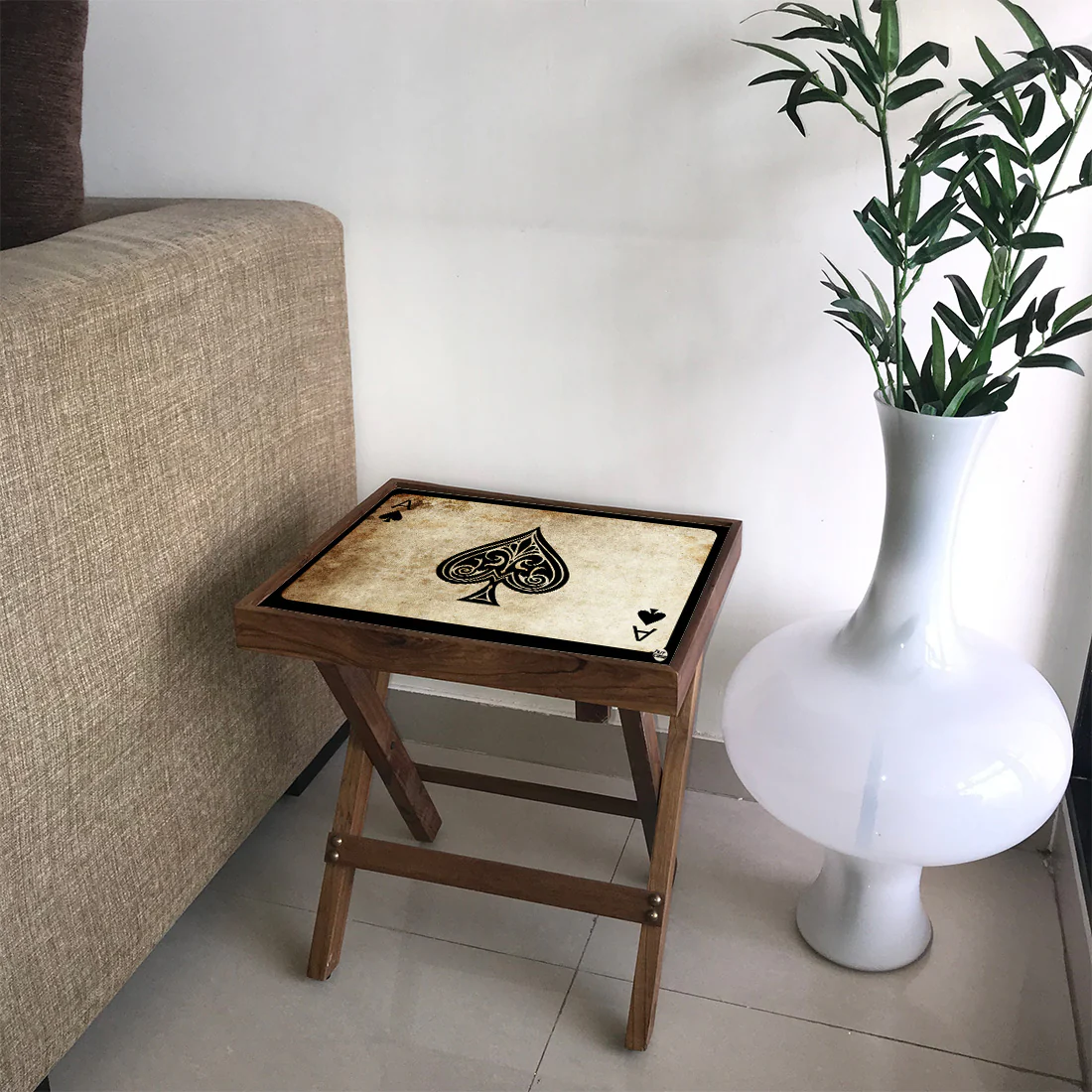 Folding Side Table - Teak Wood - Ace