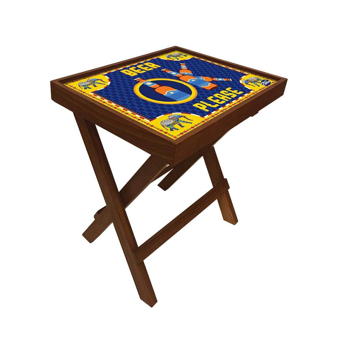 Folding Side Table - Teak Wood - Beer Ok Please - Image 3