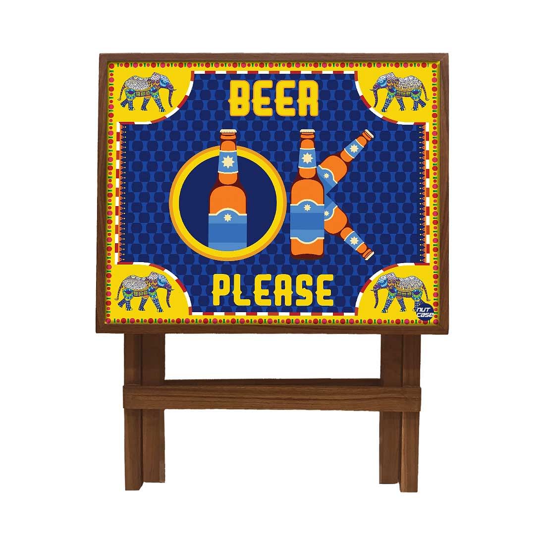 Folding Side Table - Teak Wood - Beer Ok Please - Image 4