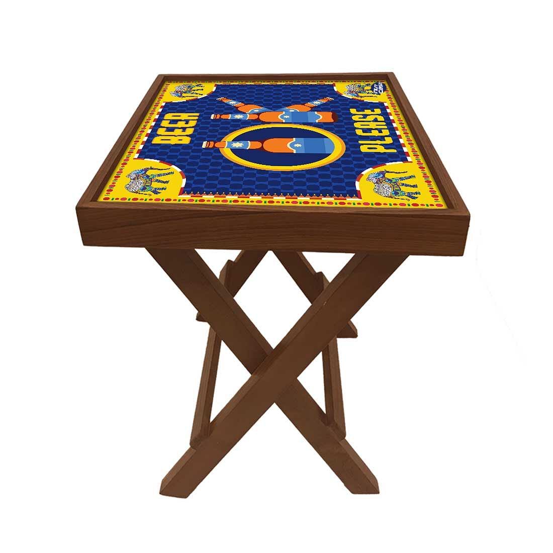 Folding Side Table - Teak Wood - Beer Ok Please - Image 5