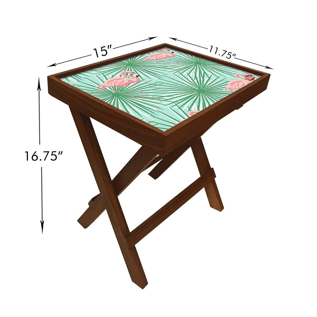 Folding Side Table - Teak Wood - Beautiful Swan - Image 6