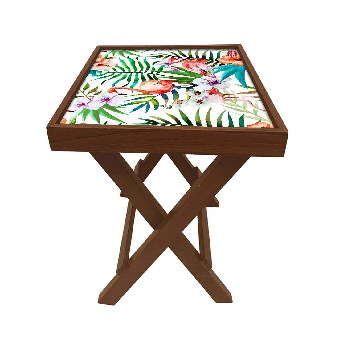 Folding Bed Side Table-Teak Wood-Flower Everywhere - Image 5
