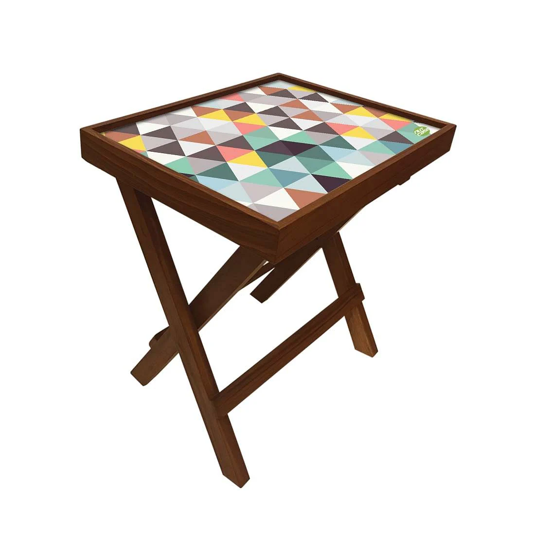 Folding Side Table - Teak Wood - Triangle Designer - Image 3