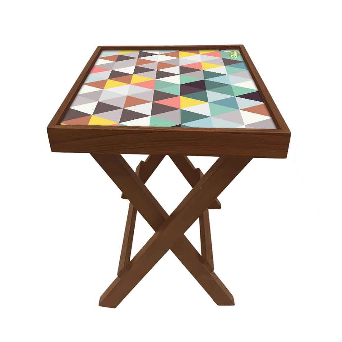 Folding Side Table - Teak Wood - Triangle Designer - Image 5
