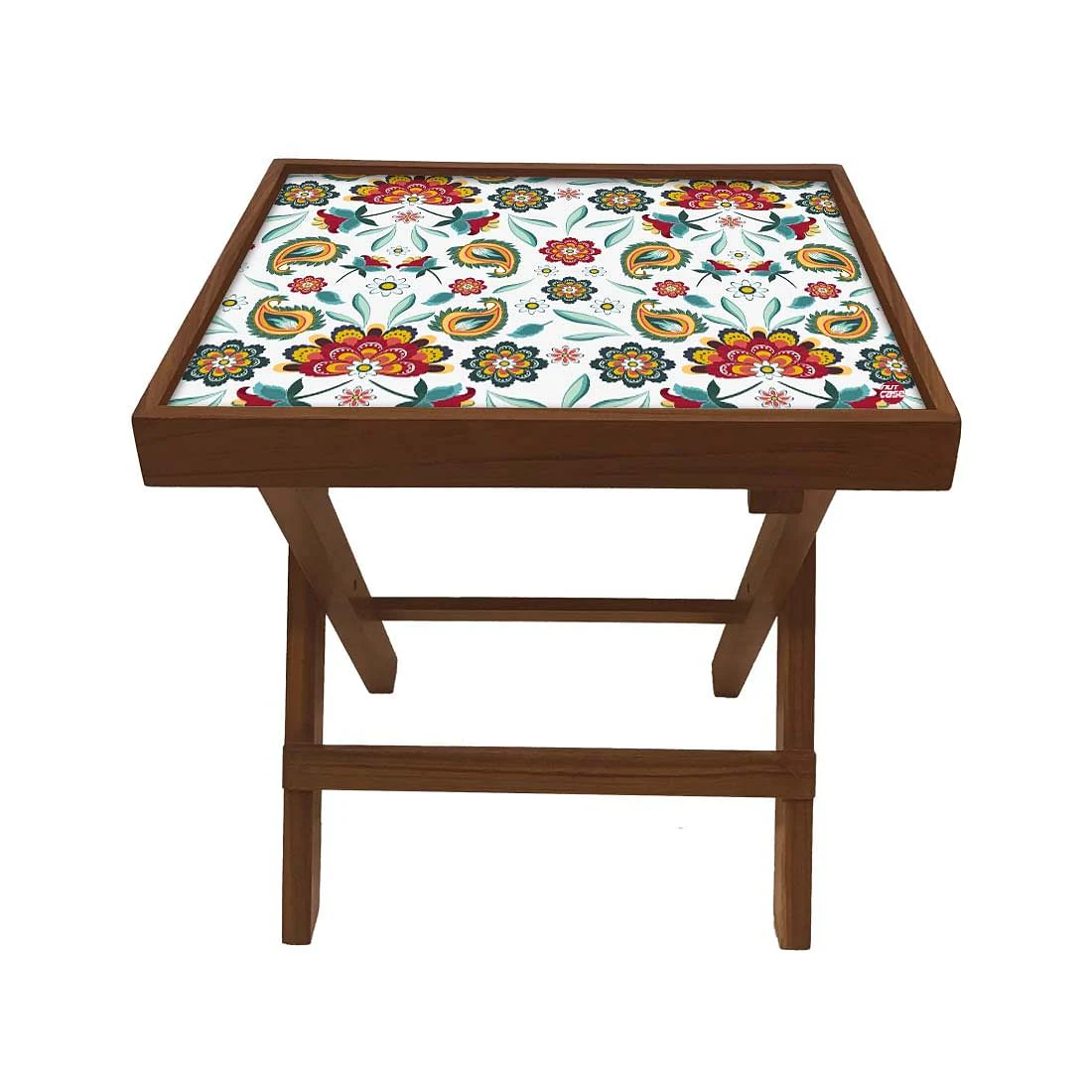 Folding Side Table - Teak Wood - Beautiful Tropical Design - Image 2
