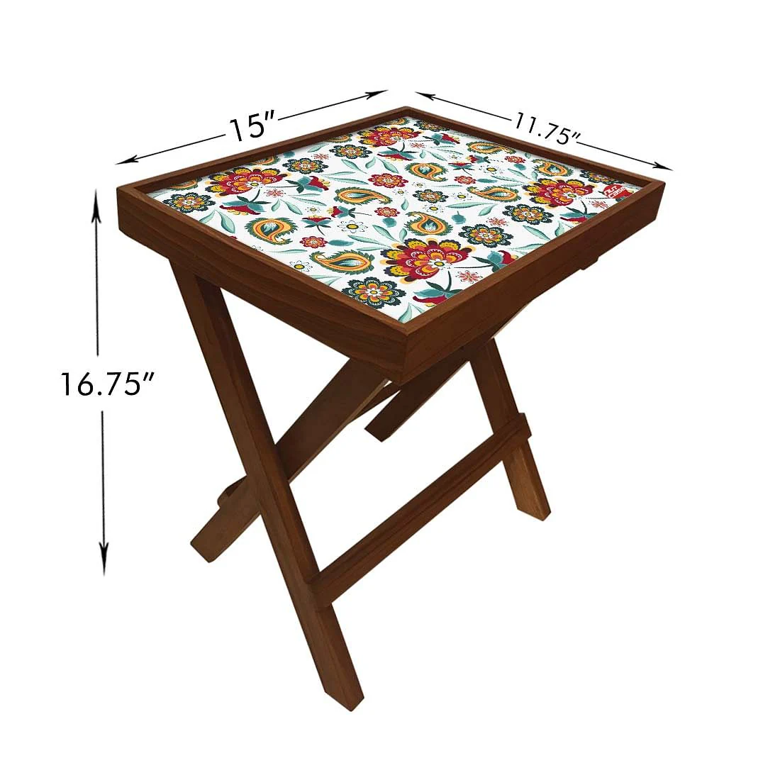 Folding Side Table - Teak Wood - Beautiful Tropical Design - Image 6