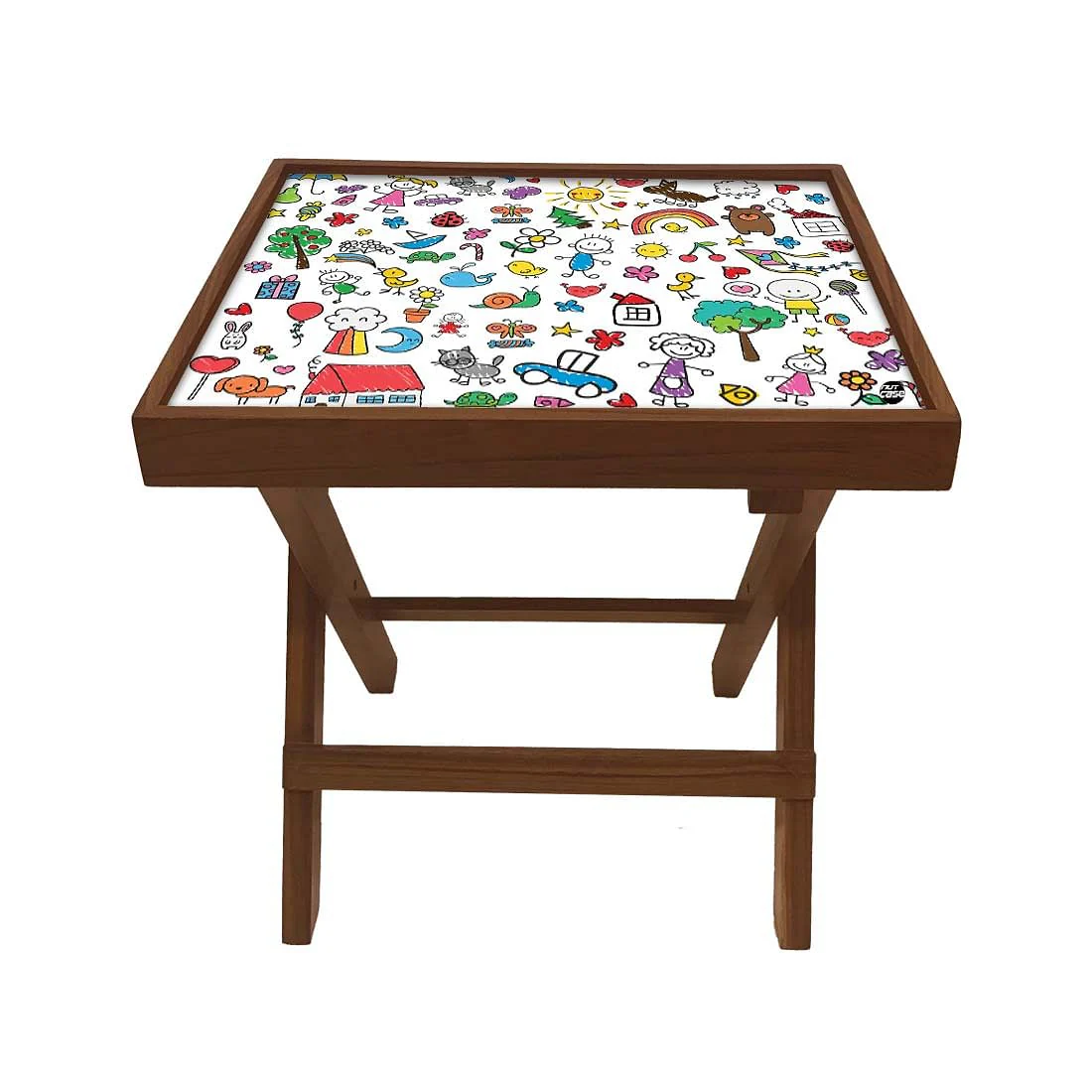 Folding Side Table - Teak Wood - Kids Design - Image 2