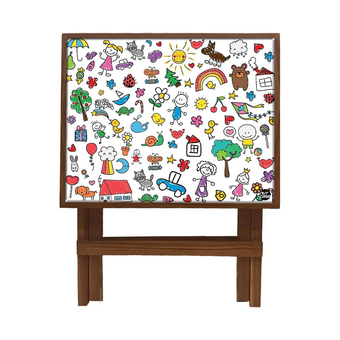 Folding Side Table - Teak Wood - Kids Design - Image 4
