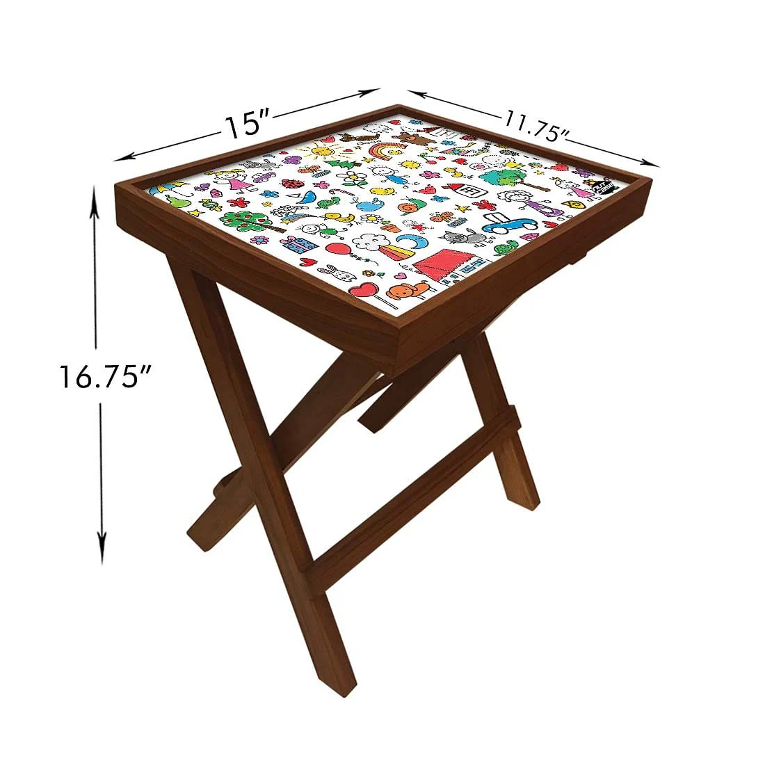Folding Side Table - Teak Wood - Kids Design - Image 6