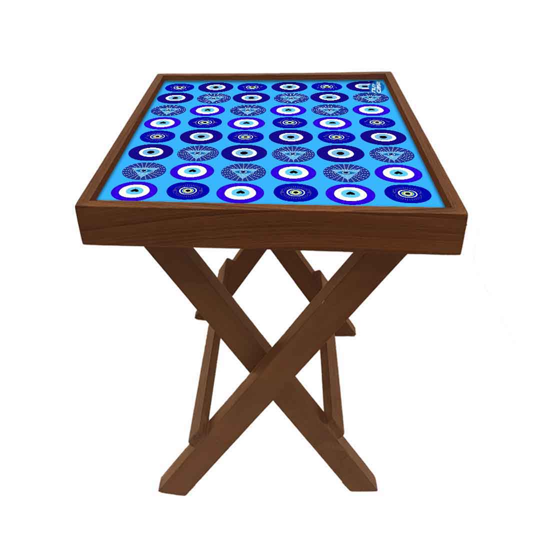 Foldable Wooden Side Table for Living Room Sofa Bedroom - Evil Eye Protector - Image 14