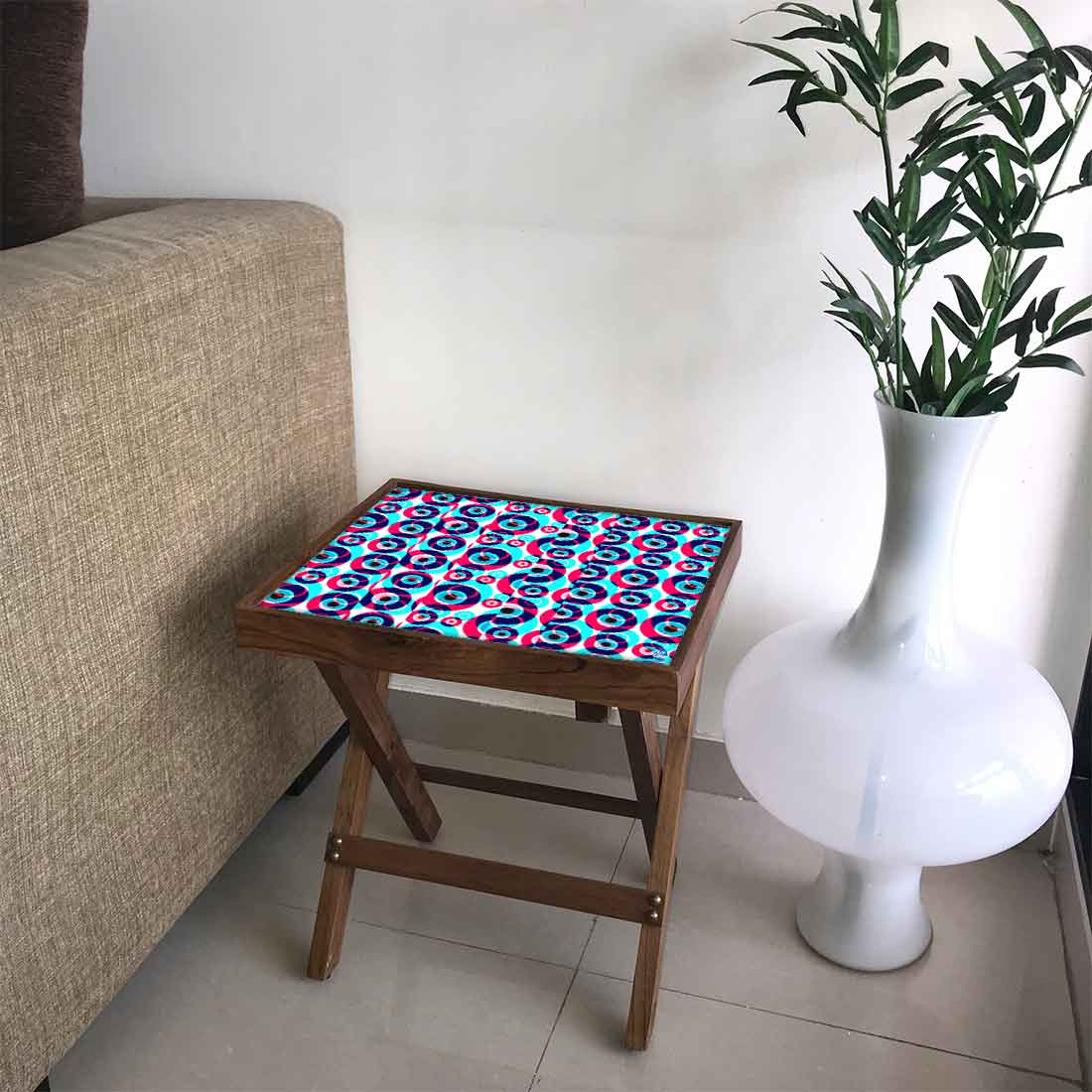 Foldable Wooden Side Table for Living Room Sofa Bedroom - Evil Eye Protector - Image 22