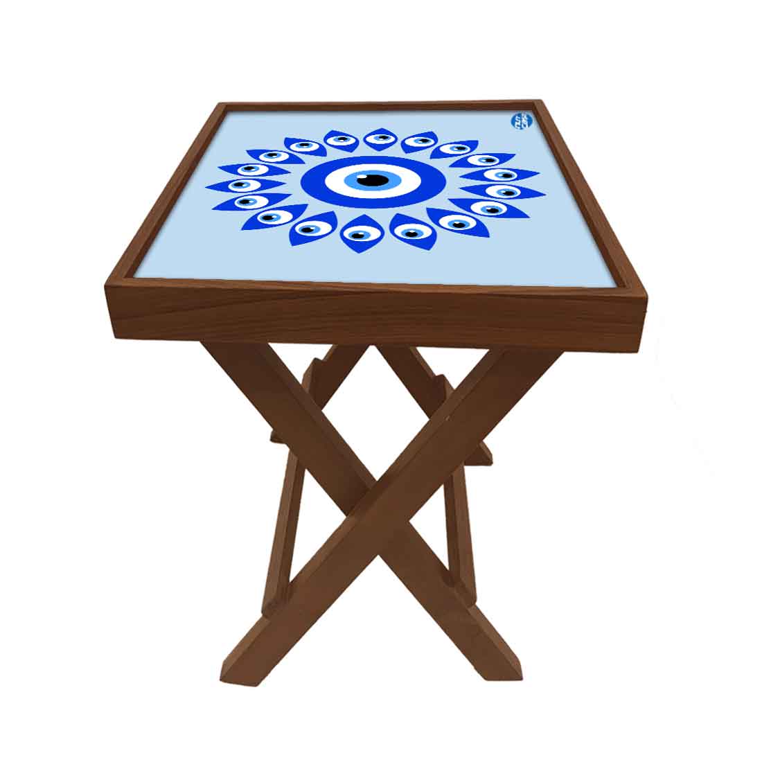 Wooden Folding Side Table for Sofa Bedroom Living Room - Evil Eye Protector - Image 14