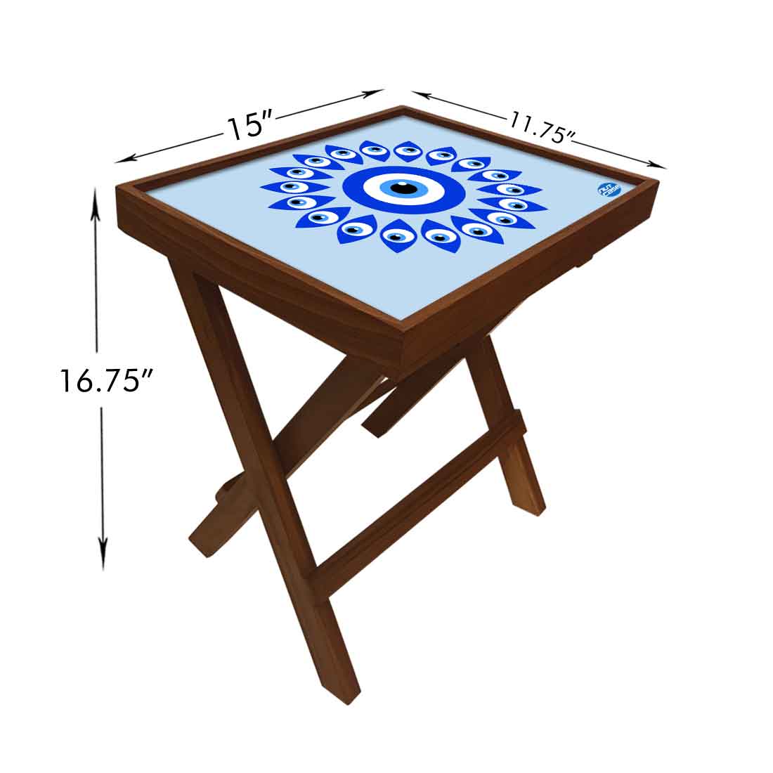 Wooden Folding Side Table for Sofa Bedroom Living Room - Evil Eye Protector - Image 15