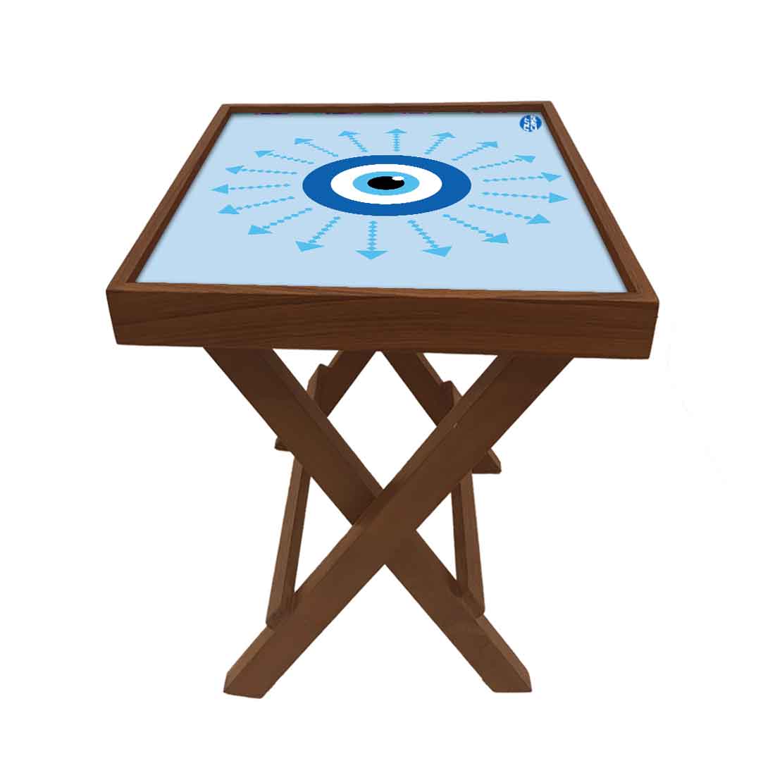 Wooden Folding Side Table for Sofa Bedroom Living Room - Evil Eye Protector - Image 16
