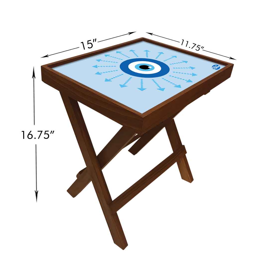 Wooden Folding Side Table for Sofa Bedroom Living Room - Evil Eye Protector - Image 17