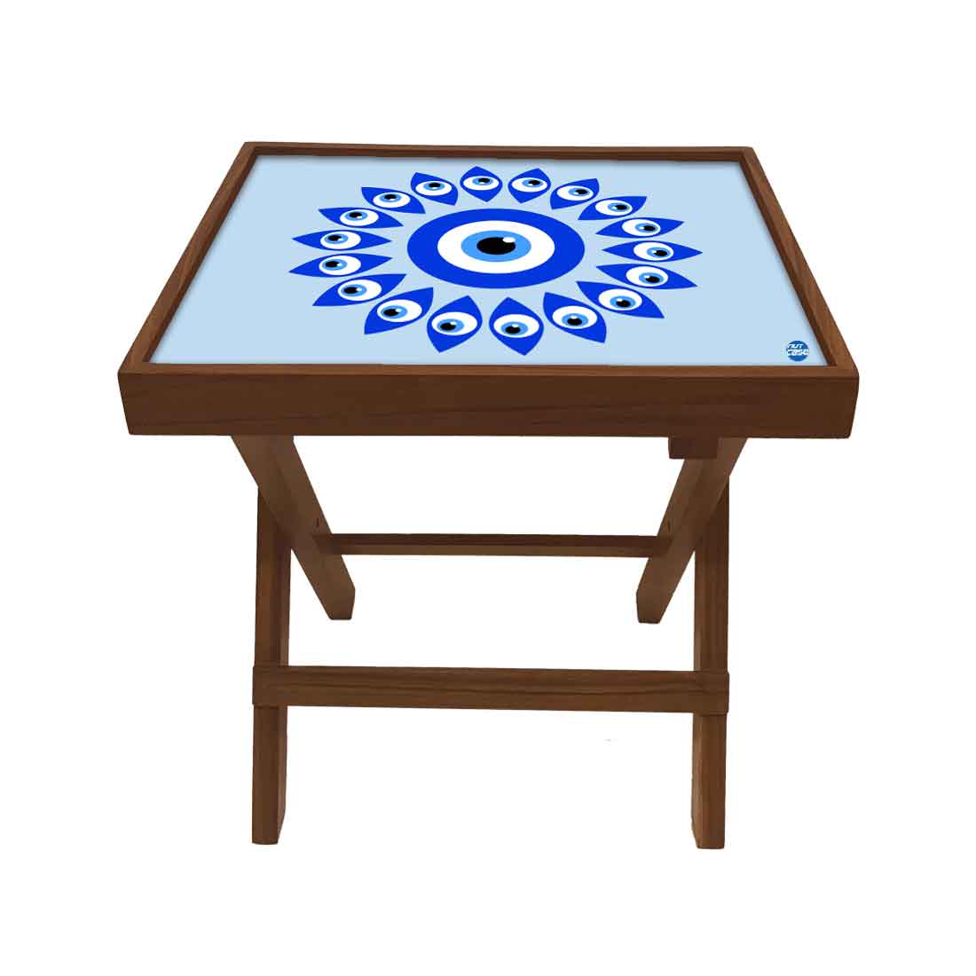 Wooden Folding Side Table for Sofa Bedroom Living Room - Evil Eye Protector - Image 26