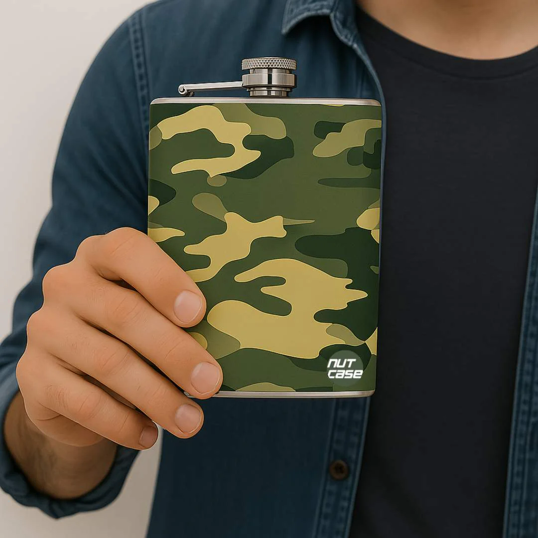 Designer Hip Flask - Military Army Camo - Image 2