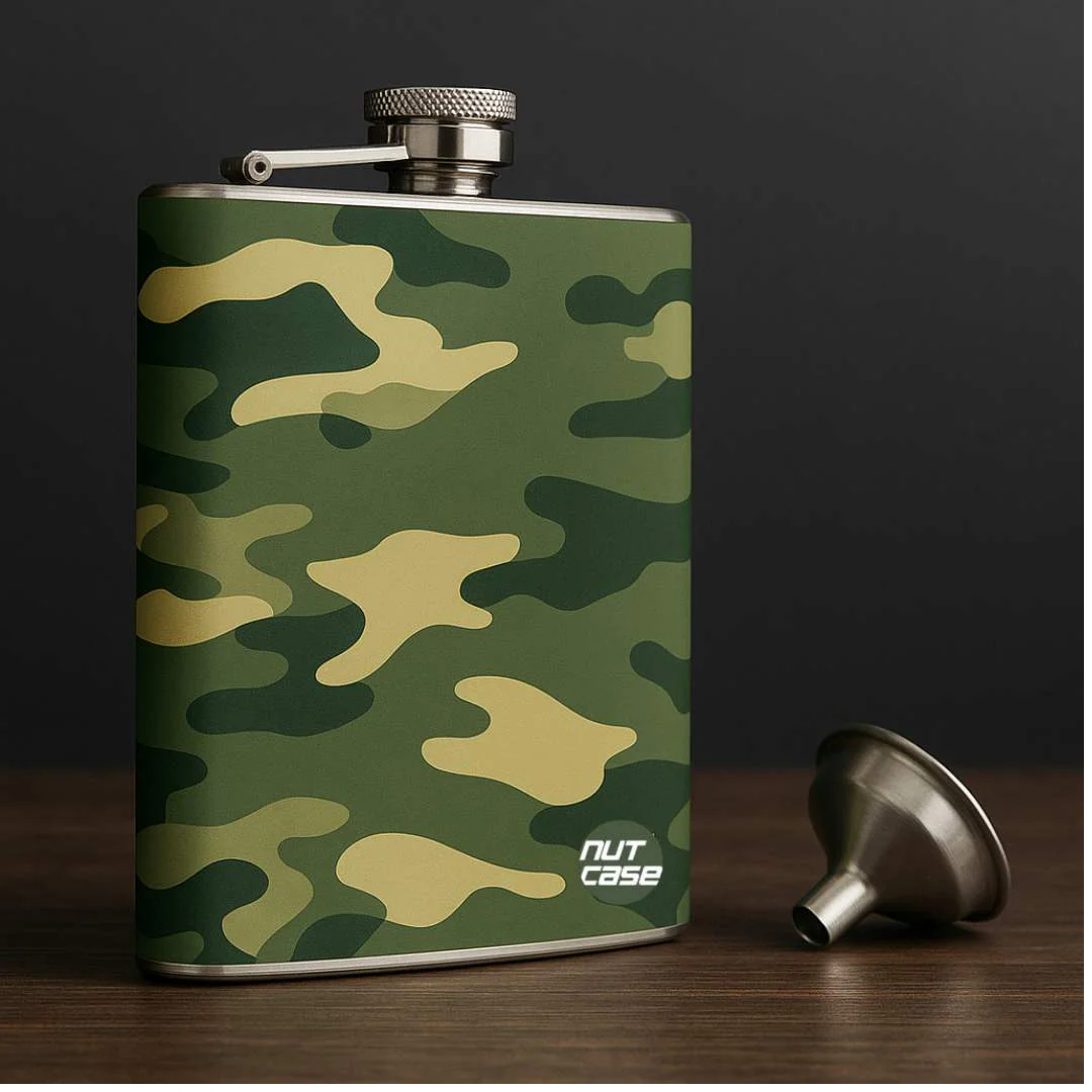 Designer Hip Flask - Military Army Camo - Image 3