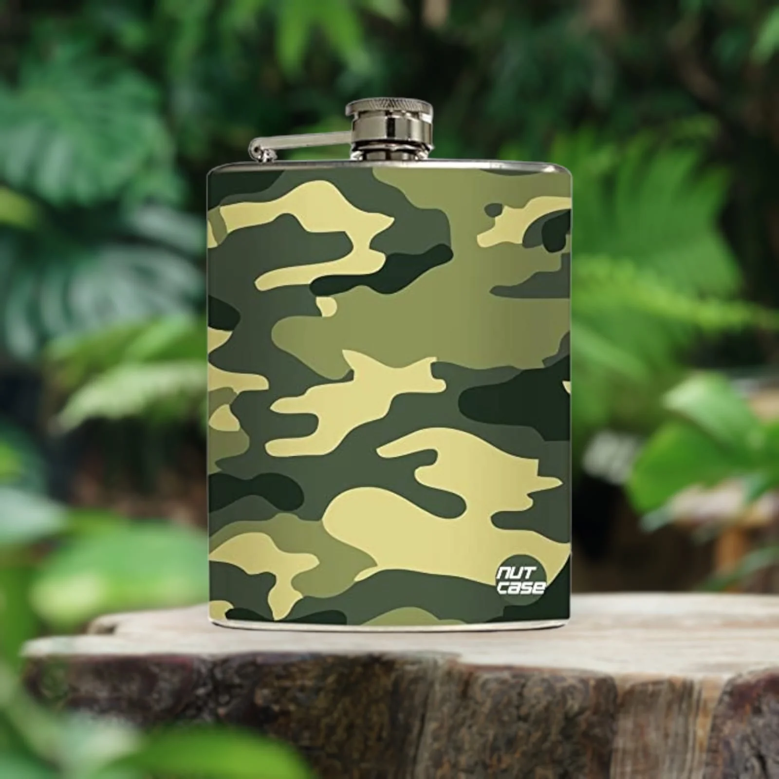 Designer Hip Flask - Military Army Camo - Image 4